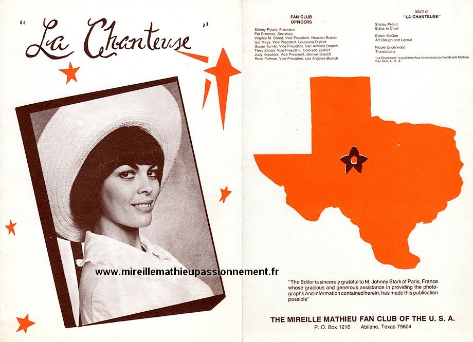 La chanteuse, journal du club américain